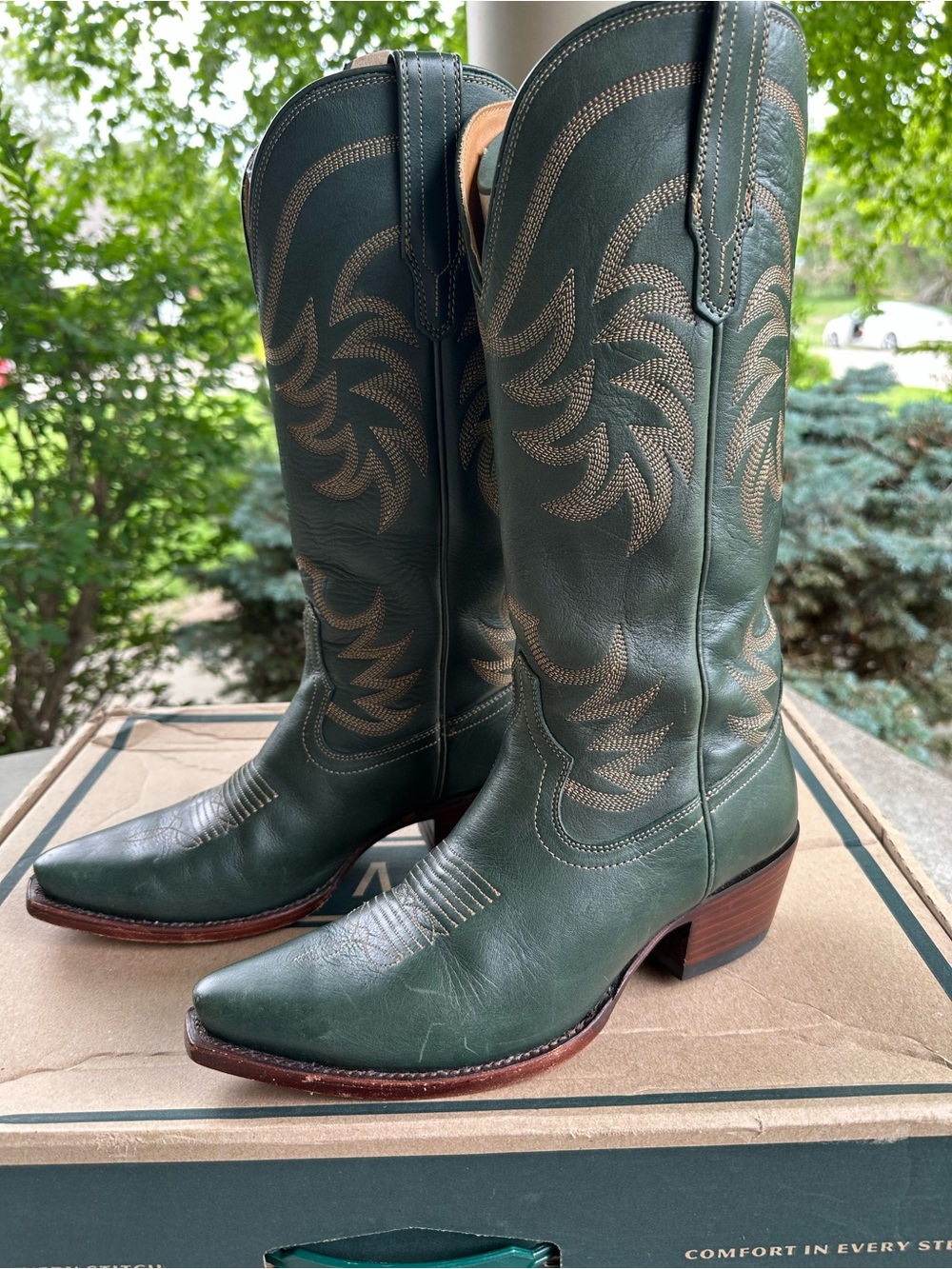 Tecovas Annie boot in hunter green size 9 - Picture 6 of 11